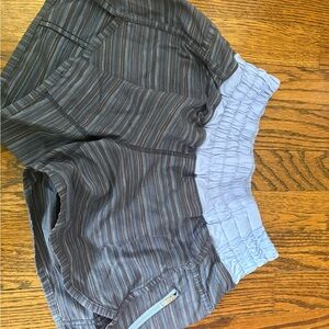 lululemon athletica older style Striped Black and Gray Athletic Shorts